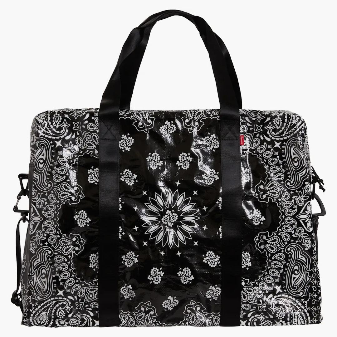 Supreme Bandana Tarp Large Duffle Bag Black