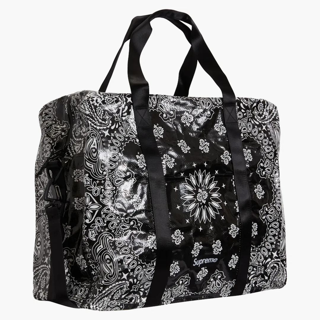 Supreme Bandana Tarp Large Duffle Bag Black