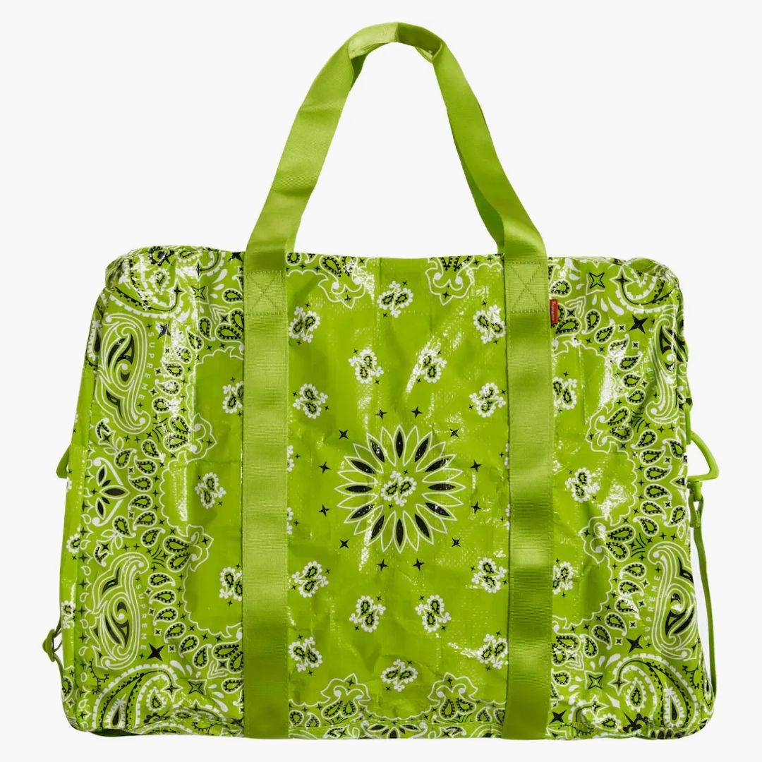 Supreme Bandana Tarp Large Duffle Bag Bright Green