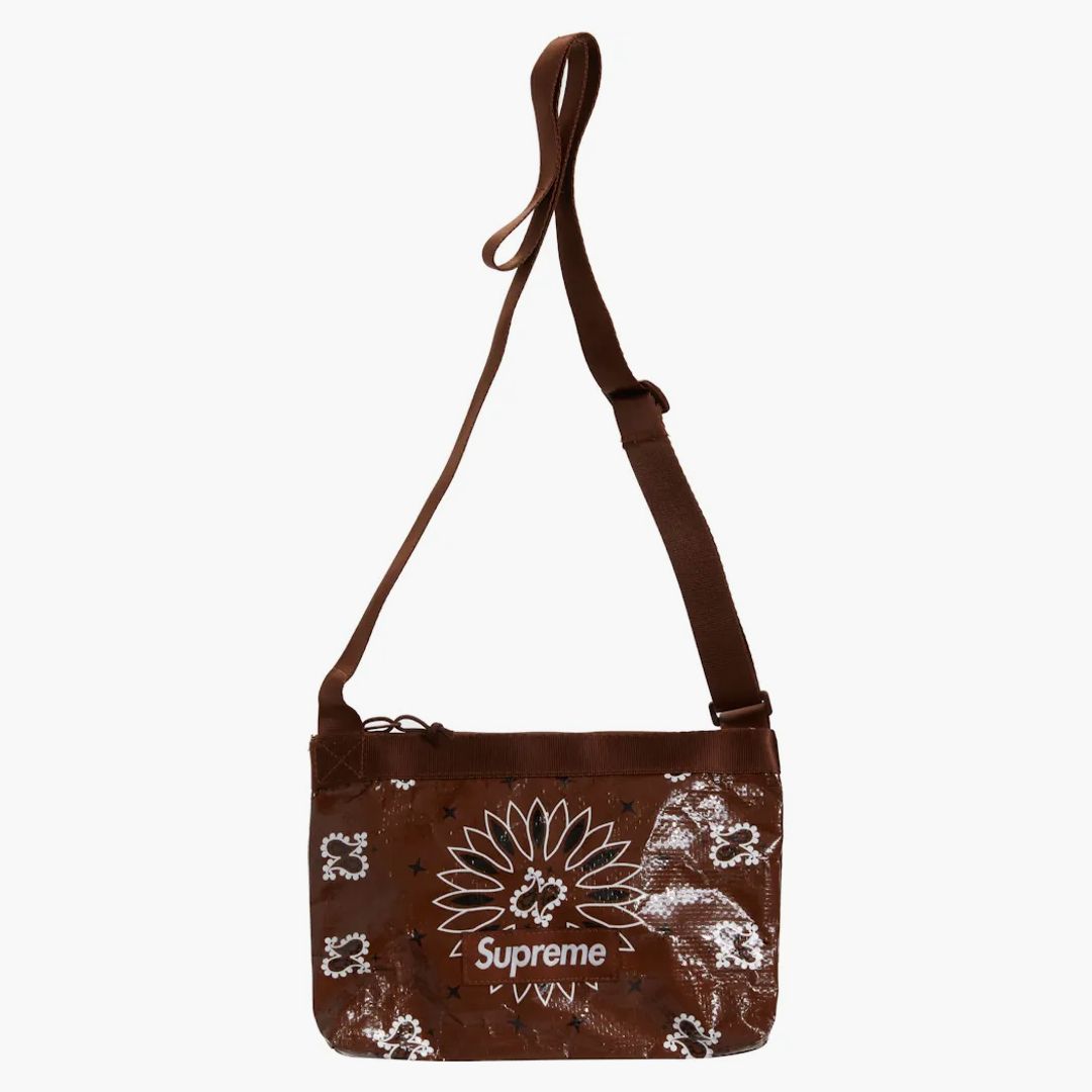 Supreme Bandana Tarp Side Bag Brown