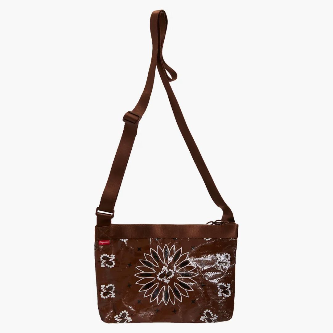 Supreme Bandana Tarp Side Bag Brown