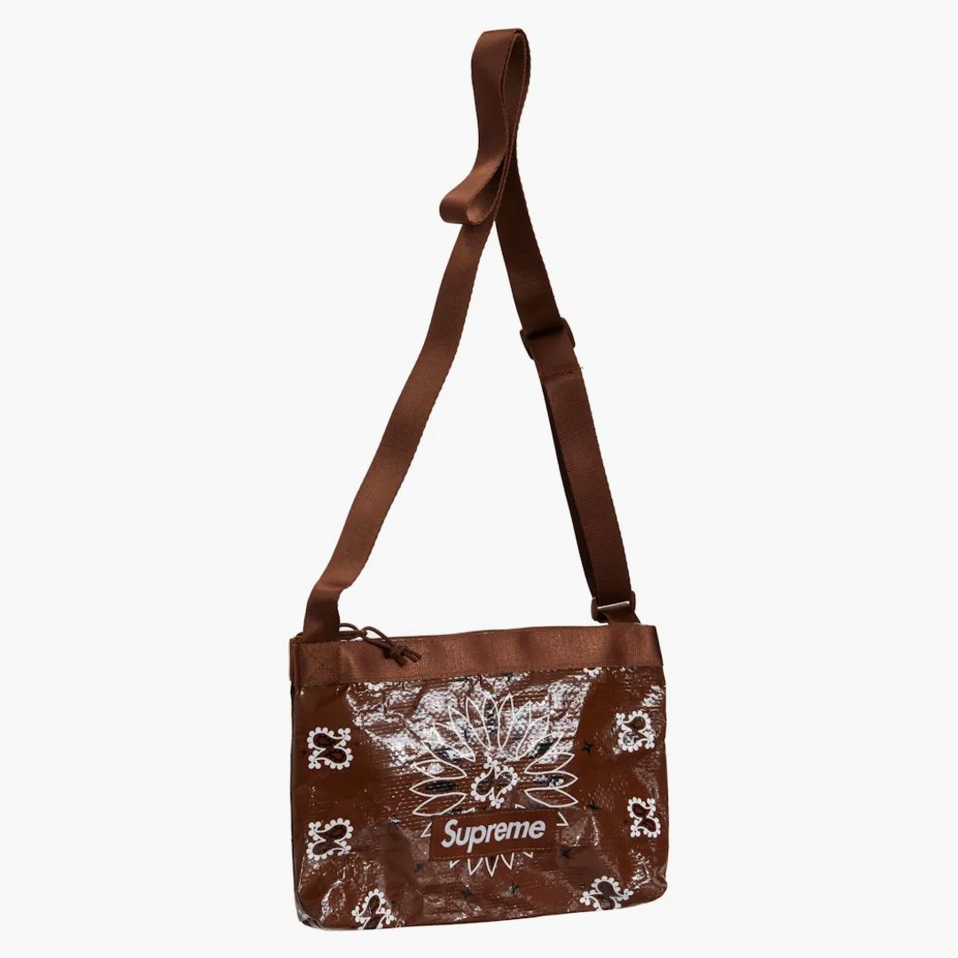 Supreme Bandana Tarp Side Bag Brown