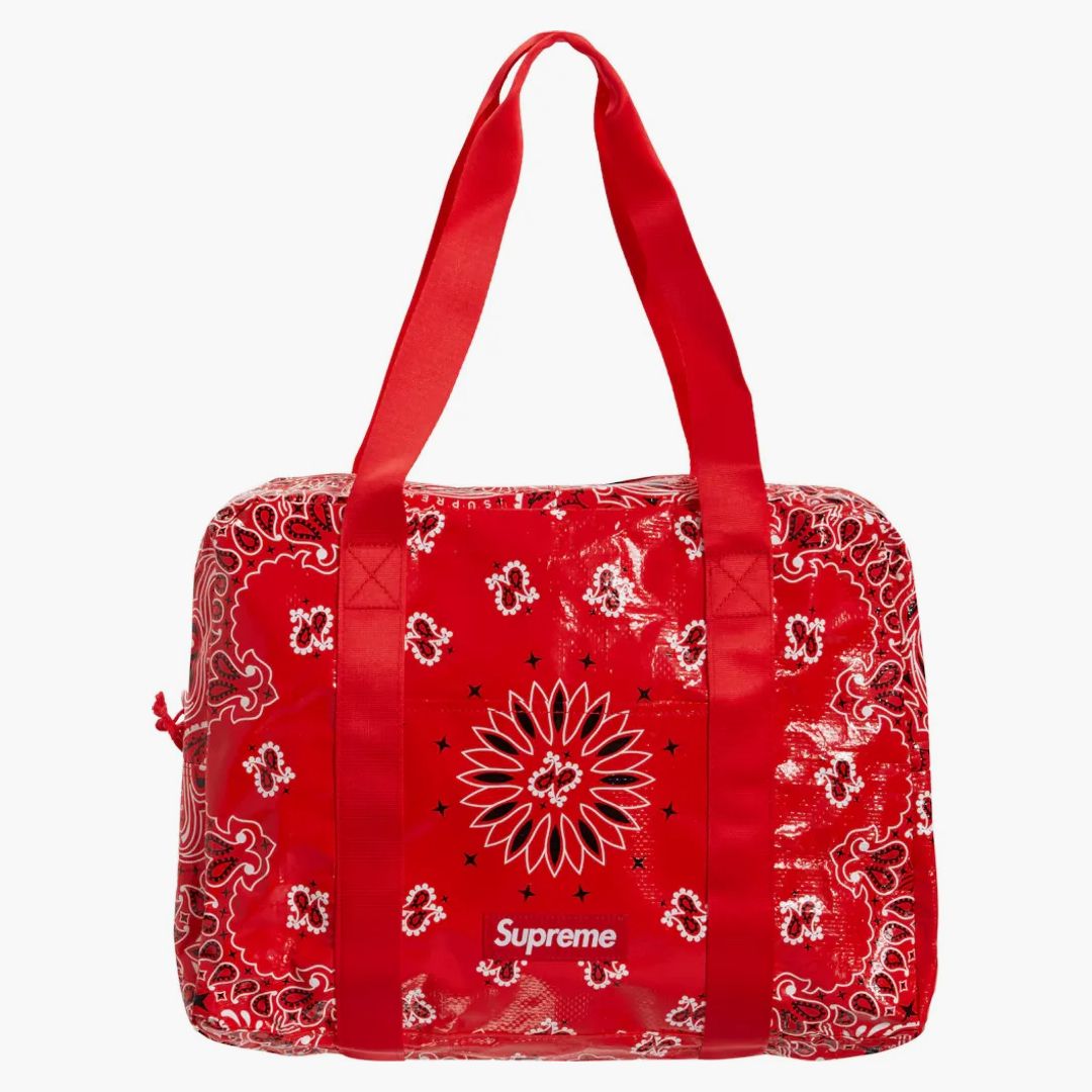 Supreme Bandana Tarp Small Duffle Bag Red