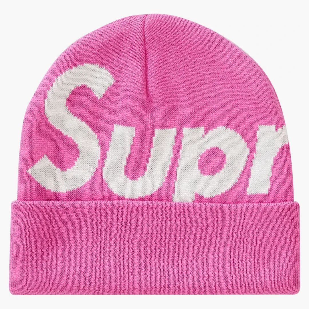 Supreme Big Logo Beanie (fw19) Magenta