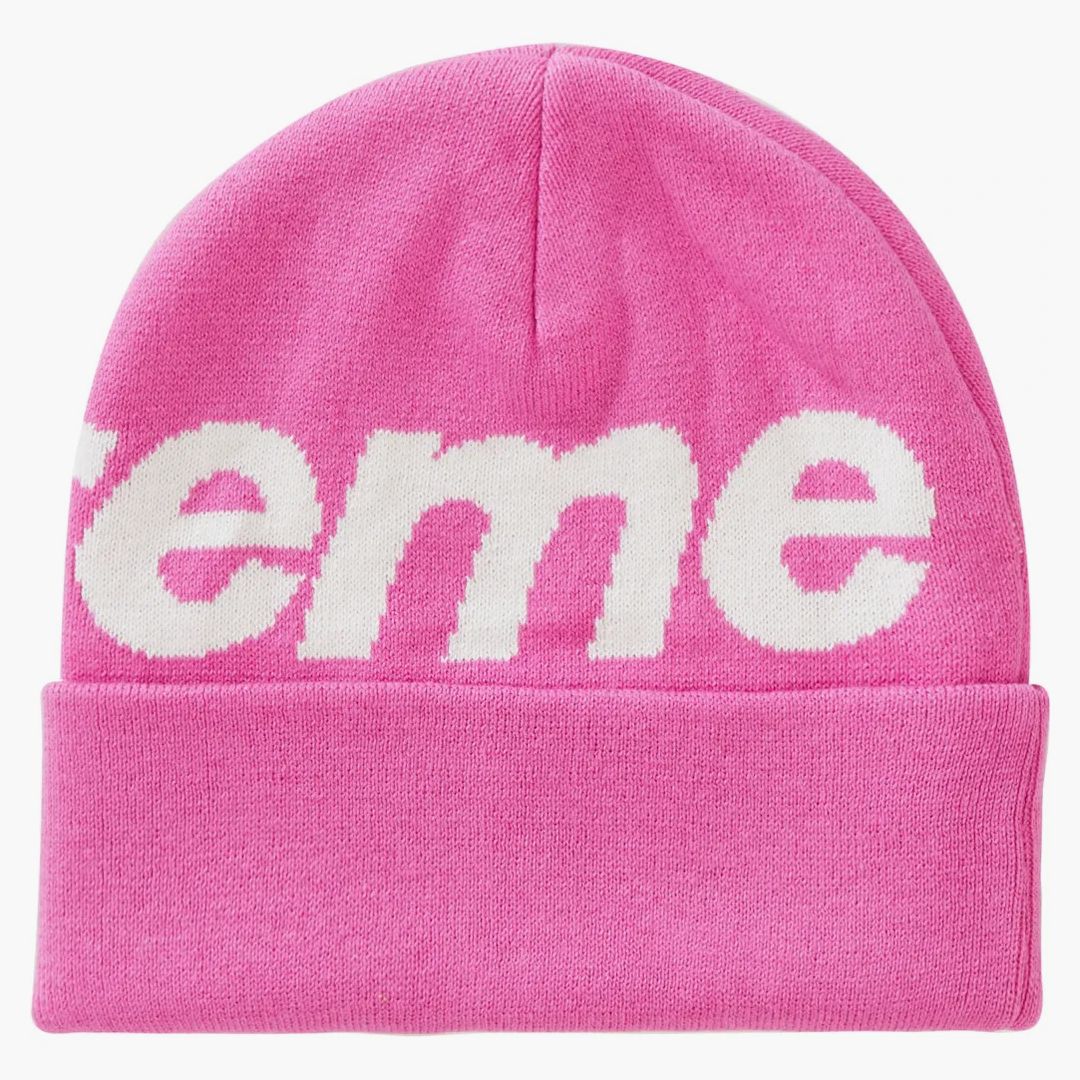 Supreme Big Logo Beanie (fw19) Magenta