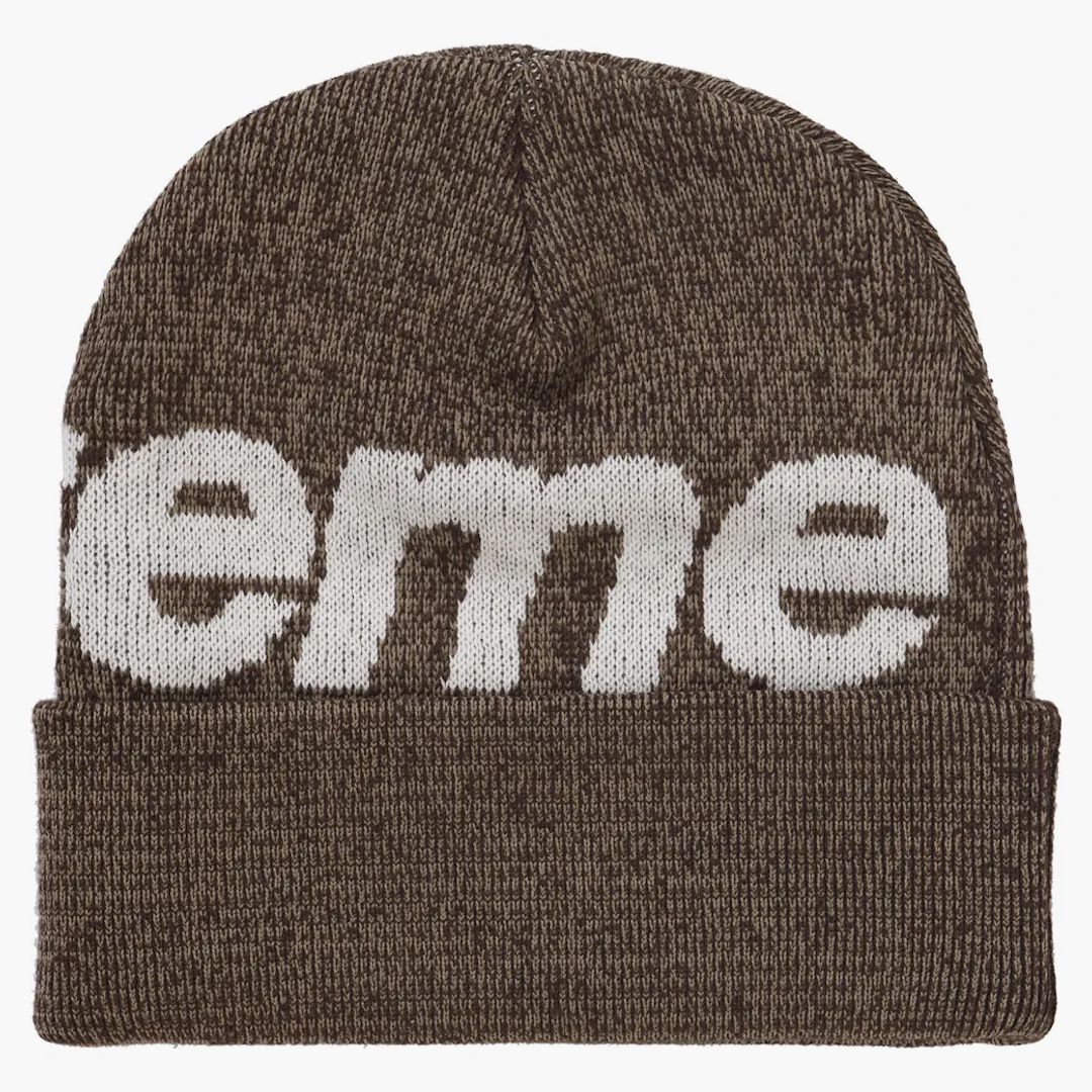 Supreme Big Logo Beanie (fw21) Brown Static