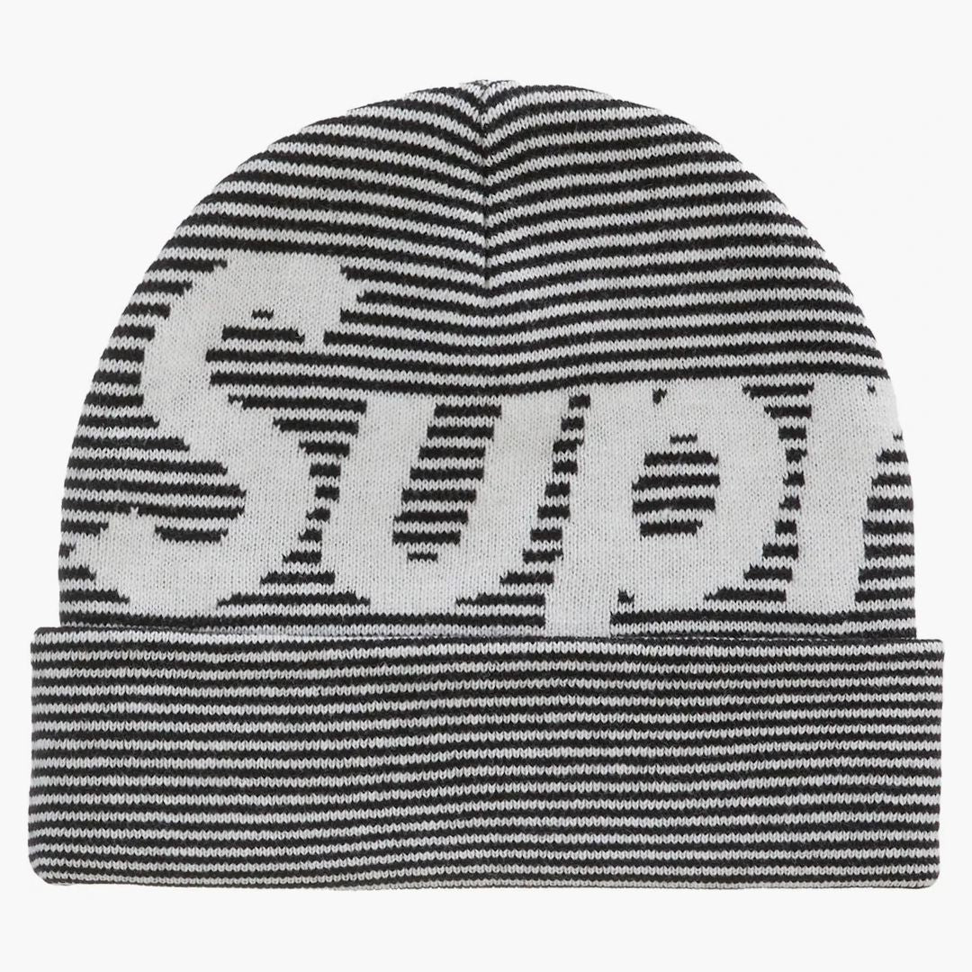 Supreme Big Logo Beanie (fw22) Black Stripe