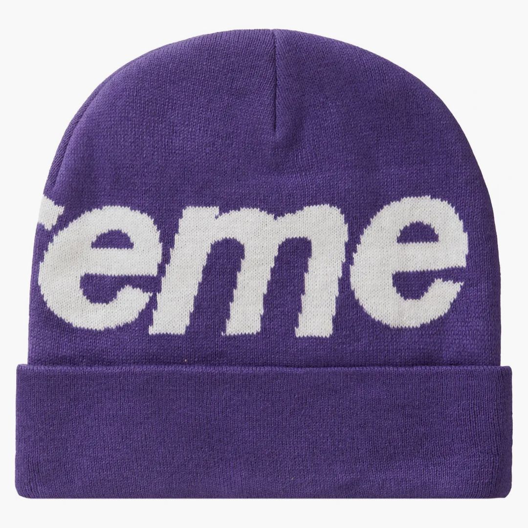 Supreme Big Logo Beanie (fw23) Dark Purple