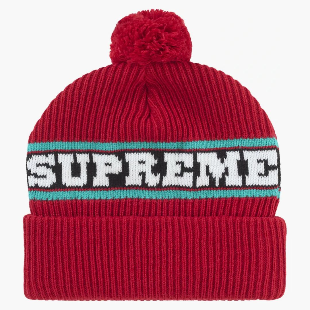 Supreme Big Stripe Beanie (fw24) Red