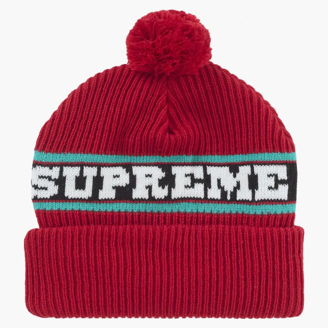 Supreme Big Stripe Beanie (fw24) Red