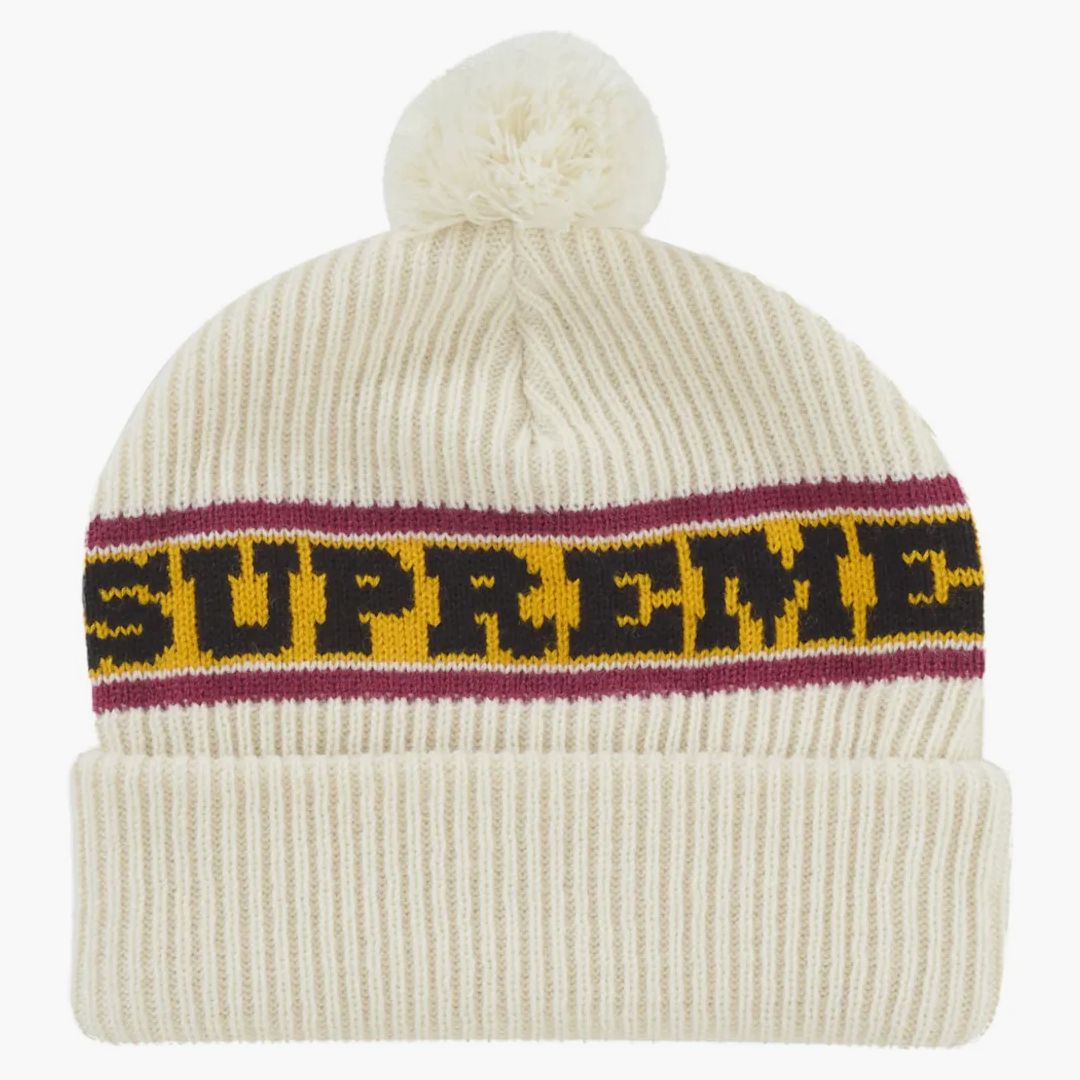 Supreme Big Stripe Beanie (fw24) Natural