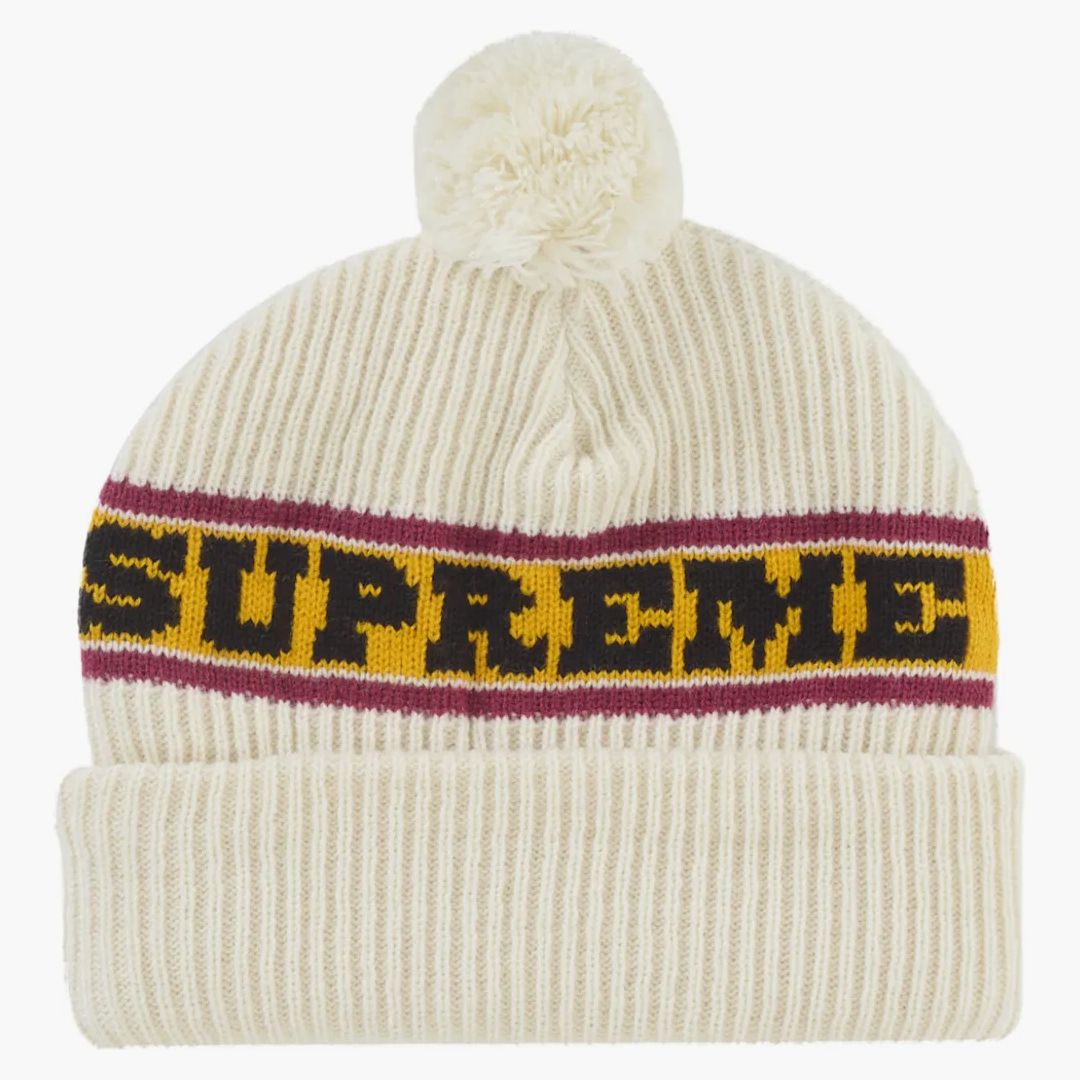 Supreme Big Stripe Beanie (fw24) Natural