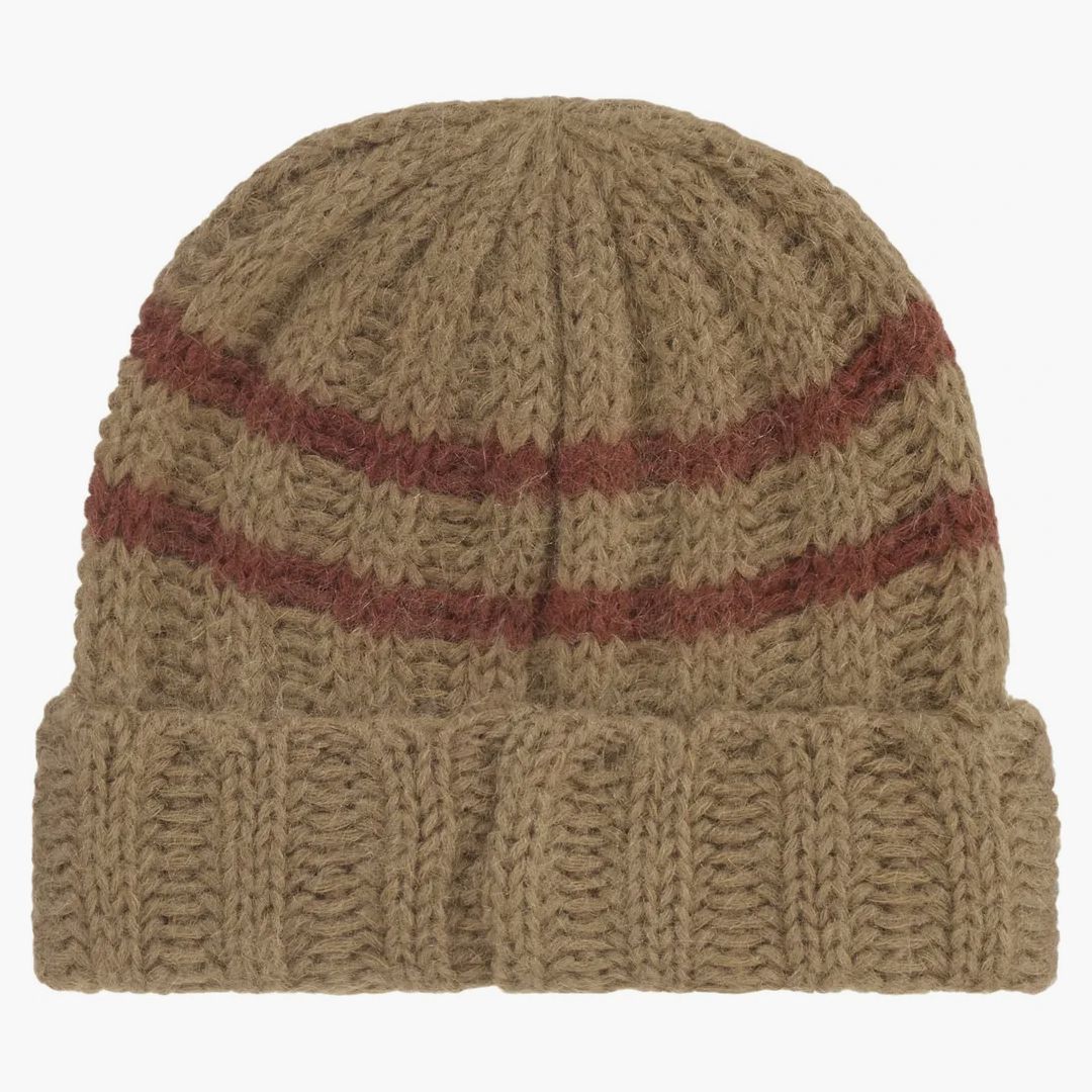 Supreme Brushed Stripe Beanie Camel