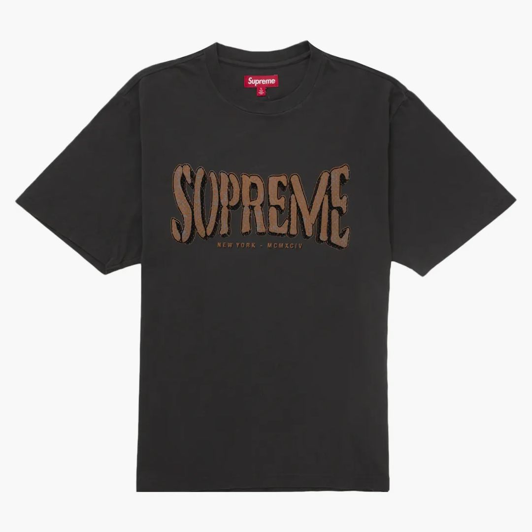 Supreme Flocked Washed S/s Top Black