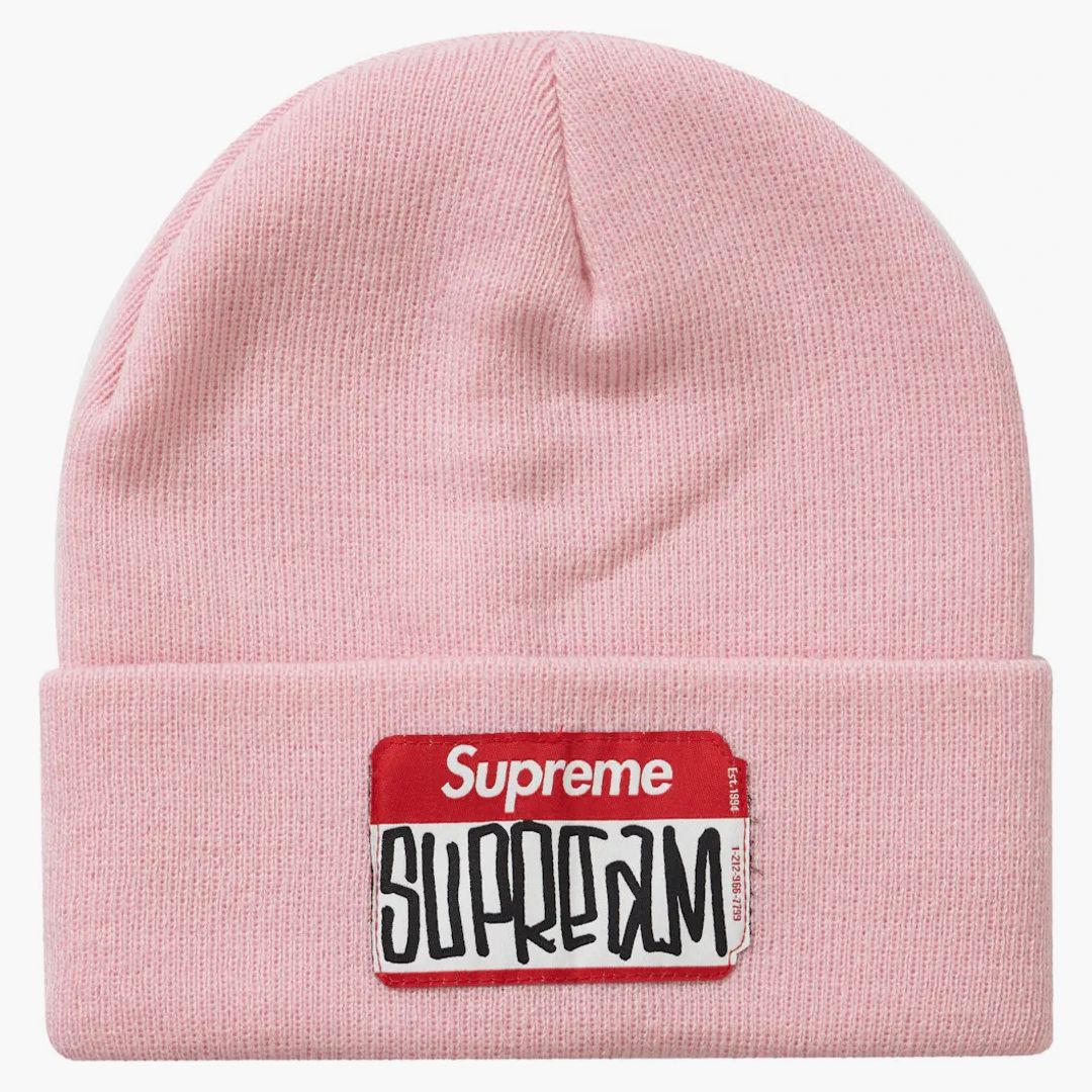 Supreme Gonz Nametag Beanie Pink