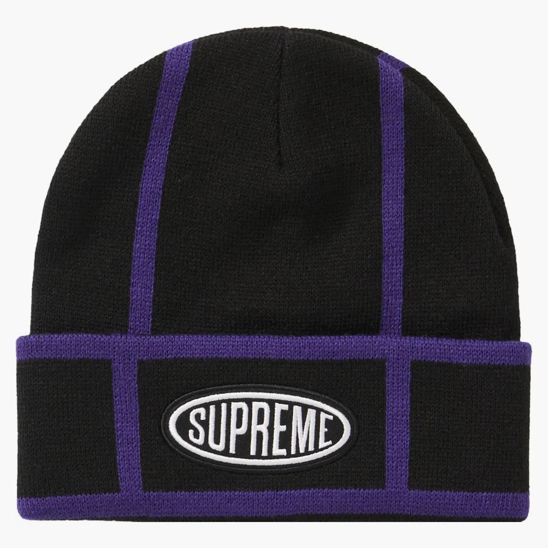 Supreme Grid Beanie Black