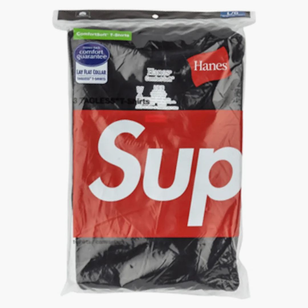 Supreme Hanes Tagless Tees (3 Pack) Black