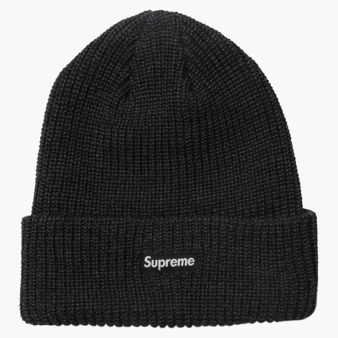 Supreme Heather Loose Gauge Beanie Heather Black
