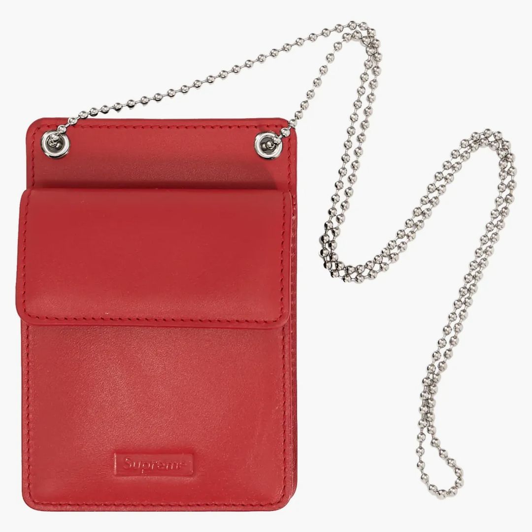 Supreme Leather Id Holder + Wallet Red