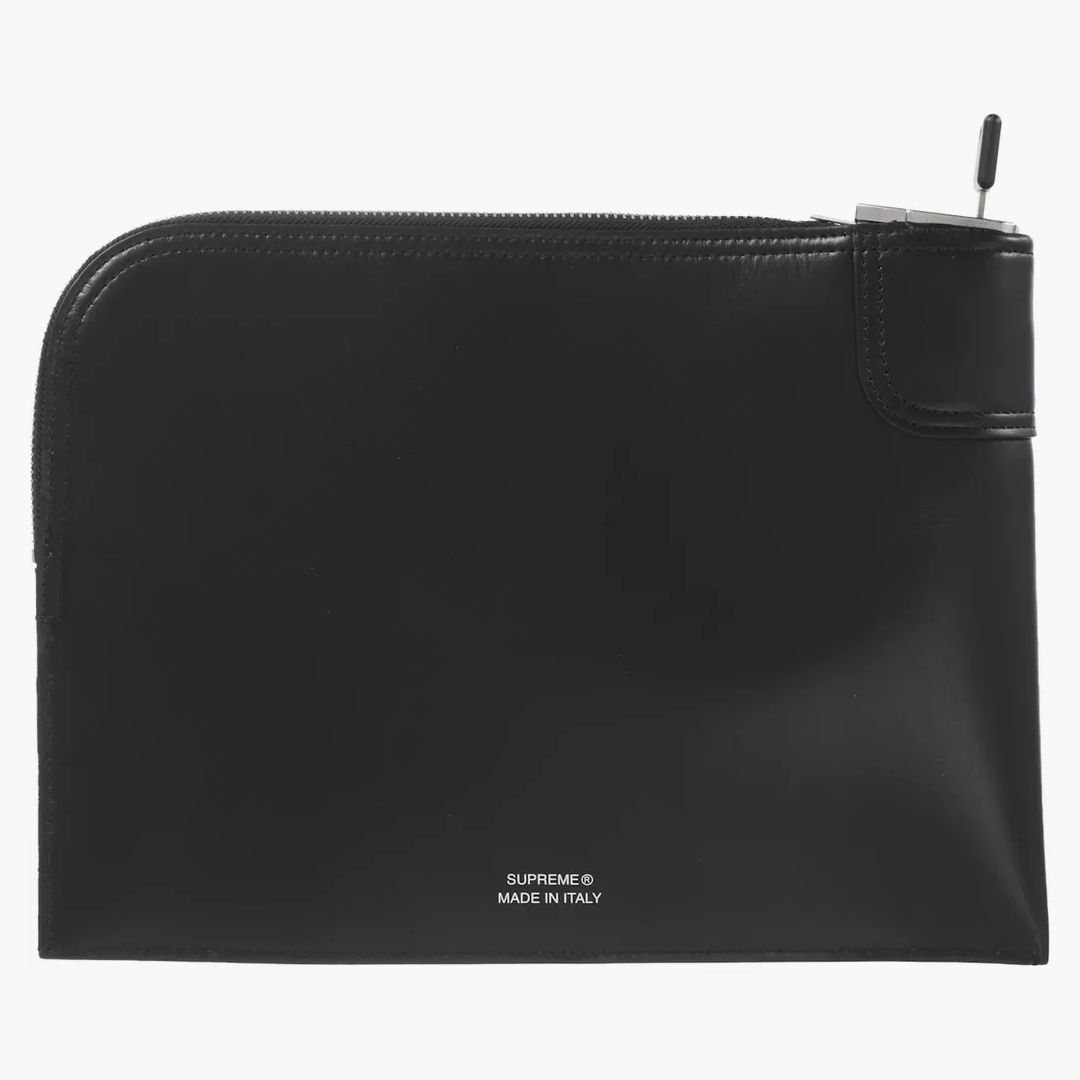 Supreme Leather Money Bag Black