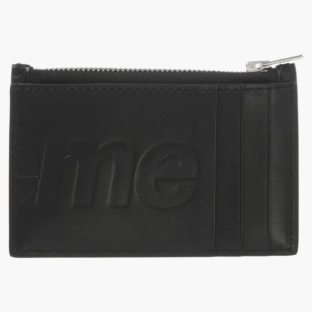 Supreme Leather Zip Card Holder Black