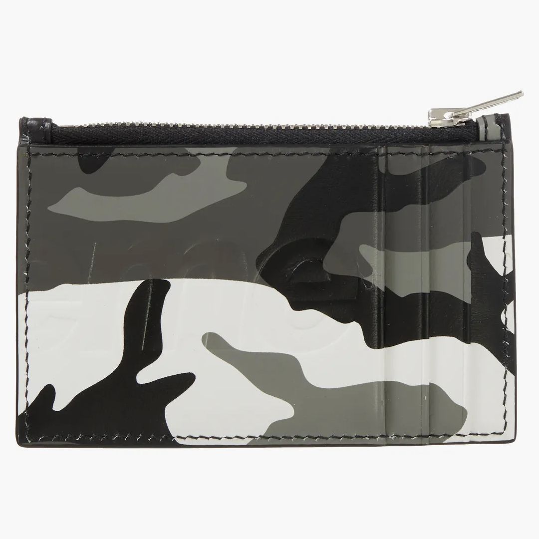 Supreme Leather Zip Card Holder Snow Camo