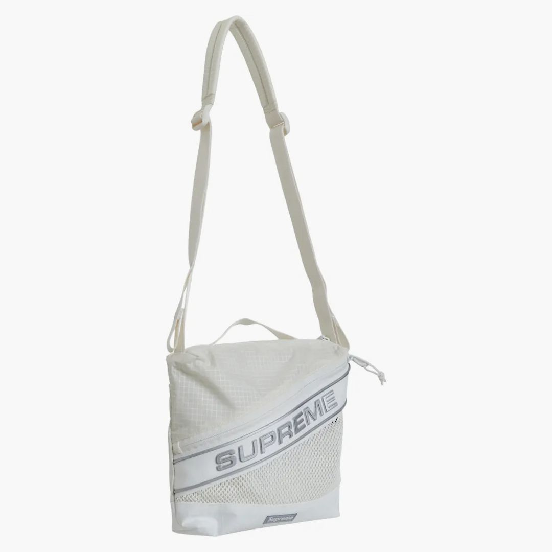 Supreme Logo Shoulder Bag White