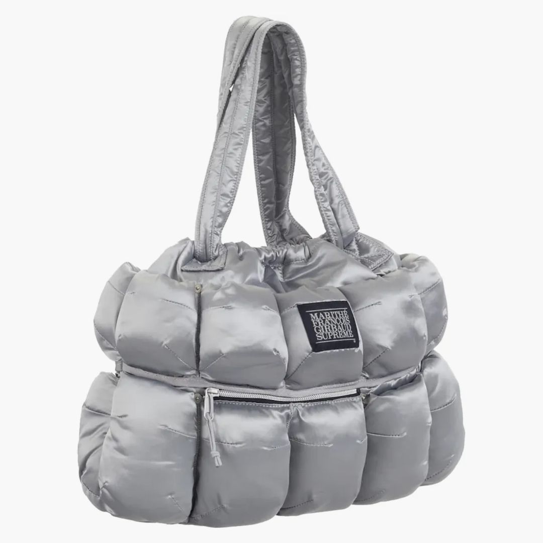 Supreme Marithé + François Girbaud Pokachu Puffer Tote Bag Silver