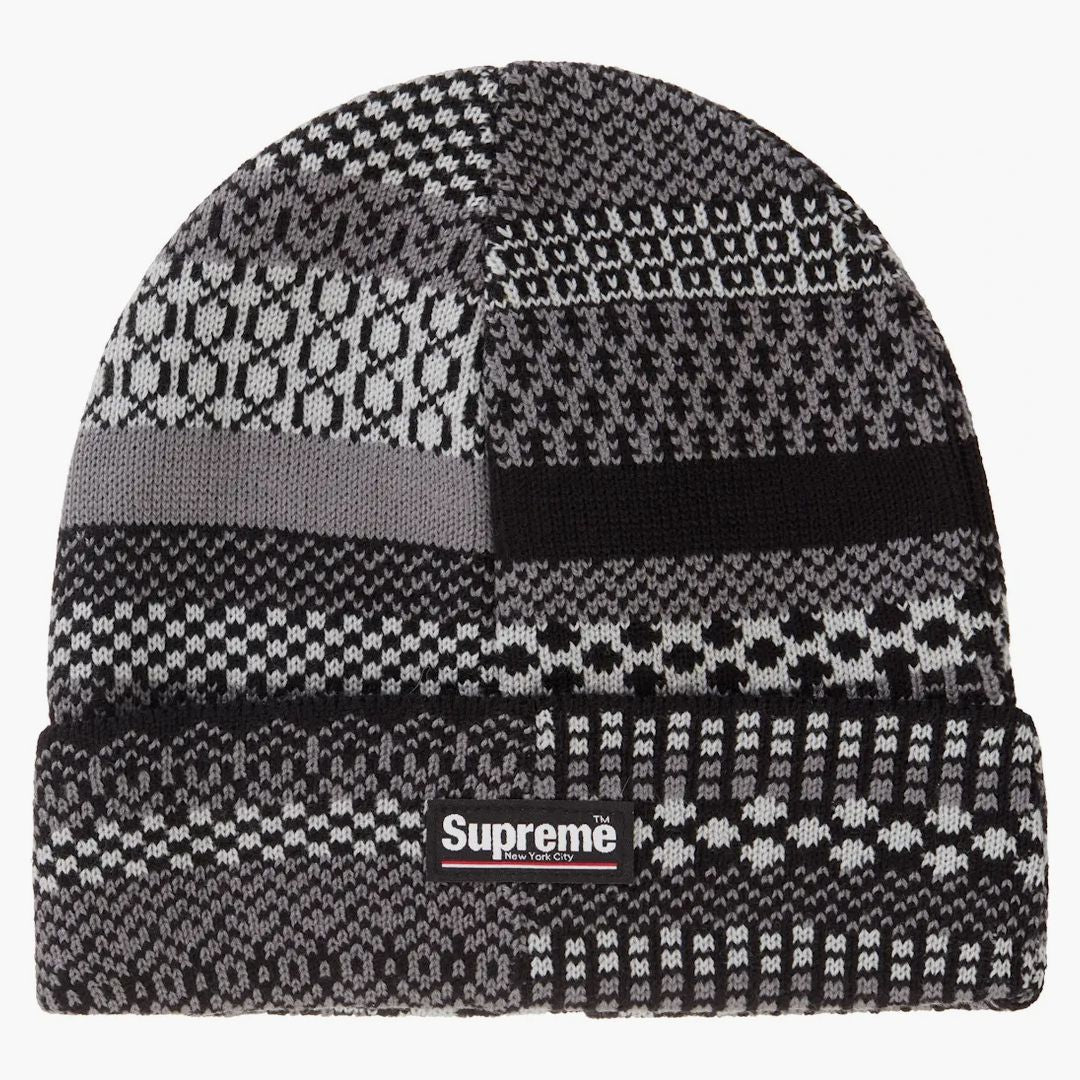 Supreme Multi Pattern Beanie Black