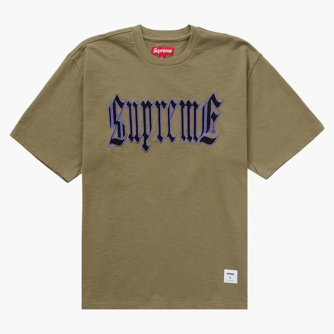 Supreme Old English S/s Top (ss24) Olive
