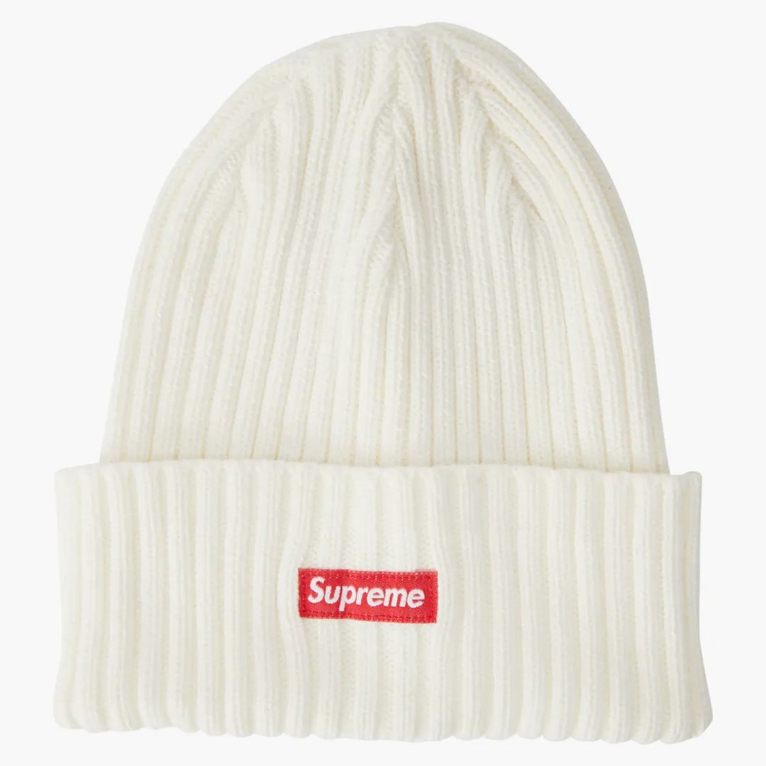 Supreme Overdyed Ribbed Beanie (ss18) Washed Ivory