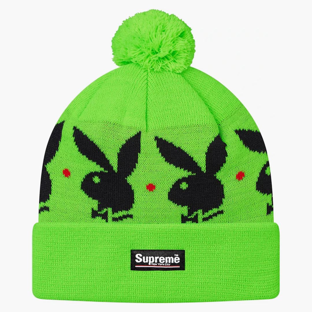 Supreme Playboy Jacquard Beanie (fw17) Lime