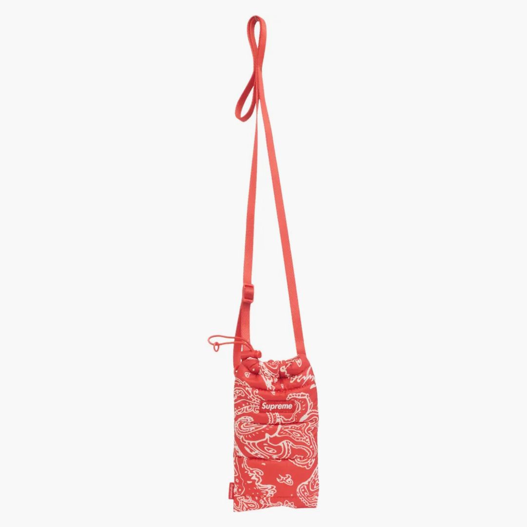 Supreme Puffer Neck Pouch Red Paisley