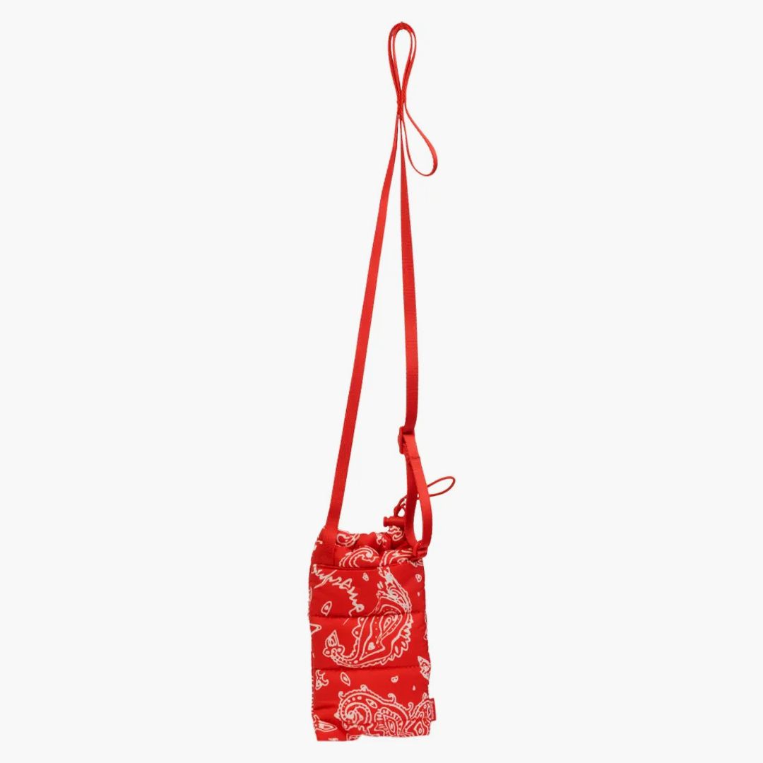 Supreme Puffer Neck Pouch Red Paisley