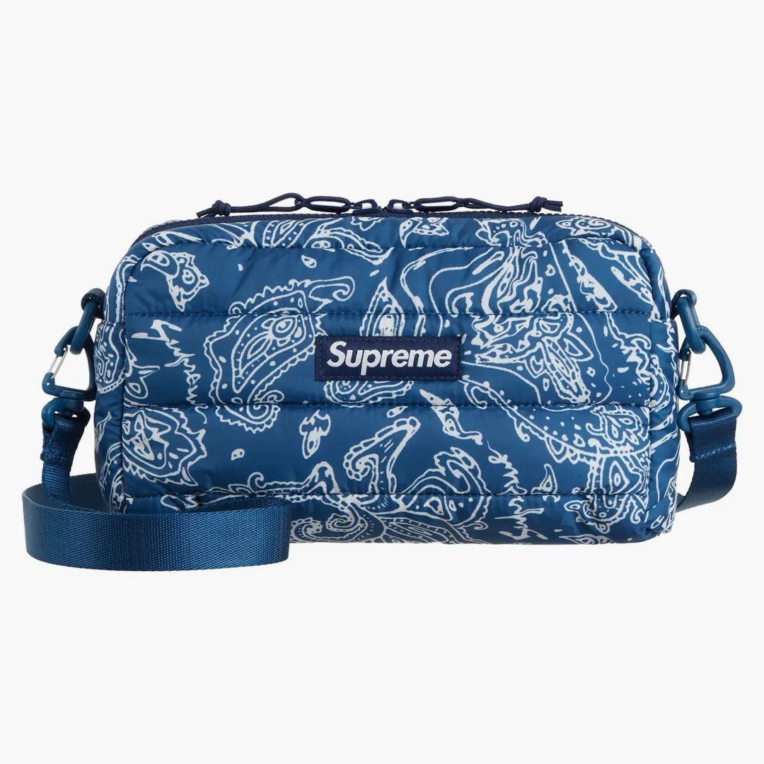 Supreme Puffer Side Bag Blue Paisley