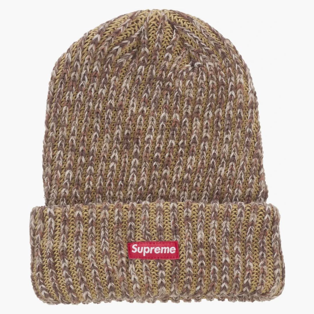 Supreme Rainbow Loose Gauge Beanie Tan