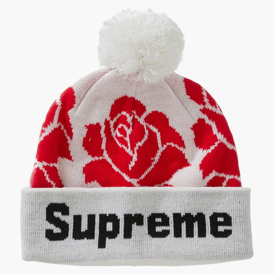 Supreme Rose Beanie White
