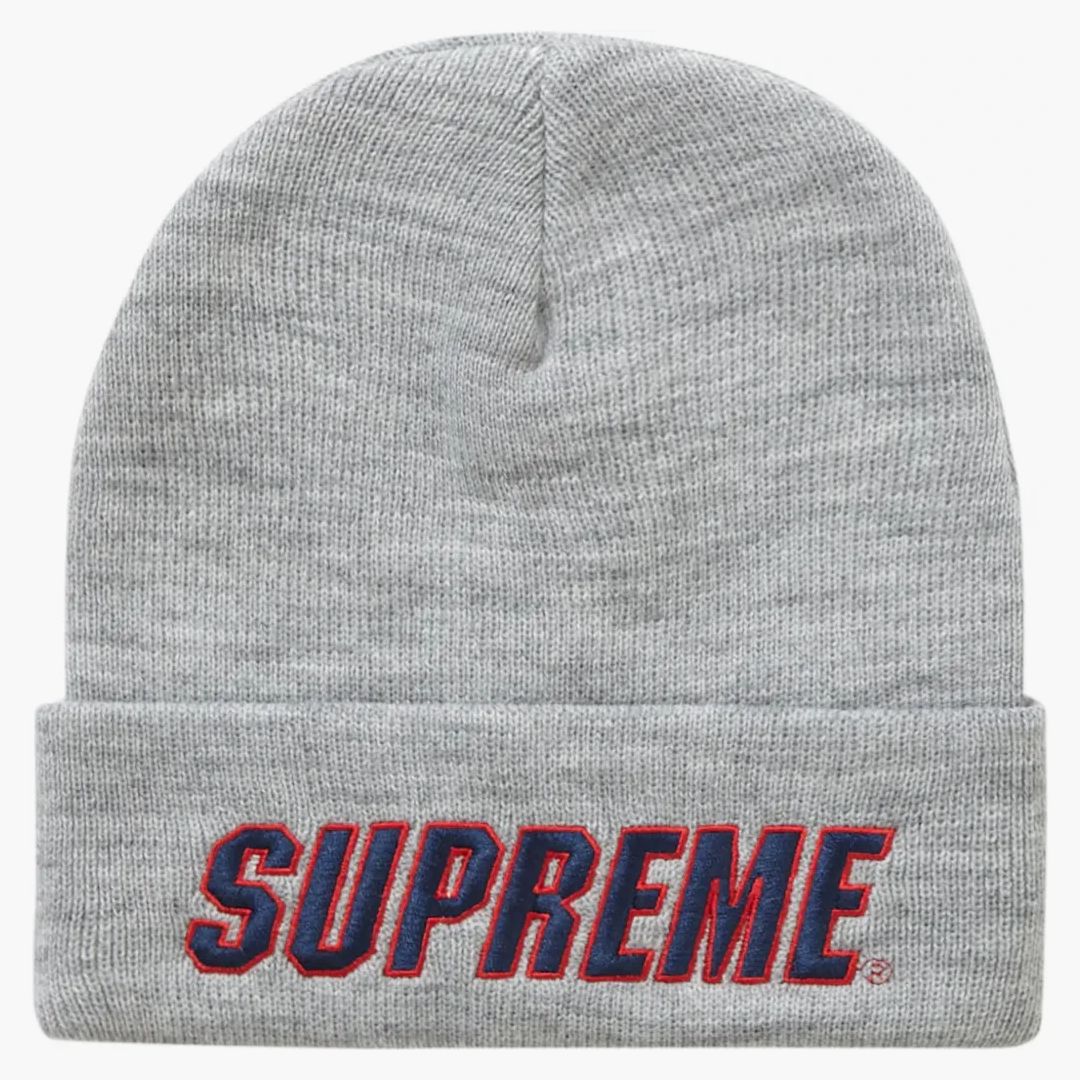 Supreme Slant Beanie Heather Grey