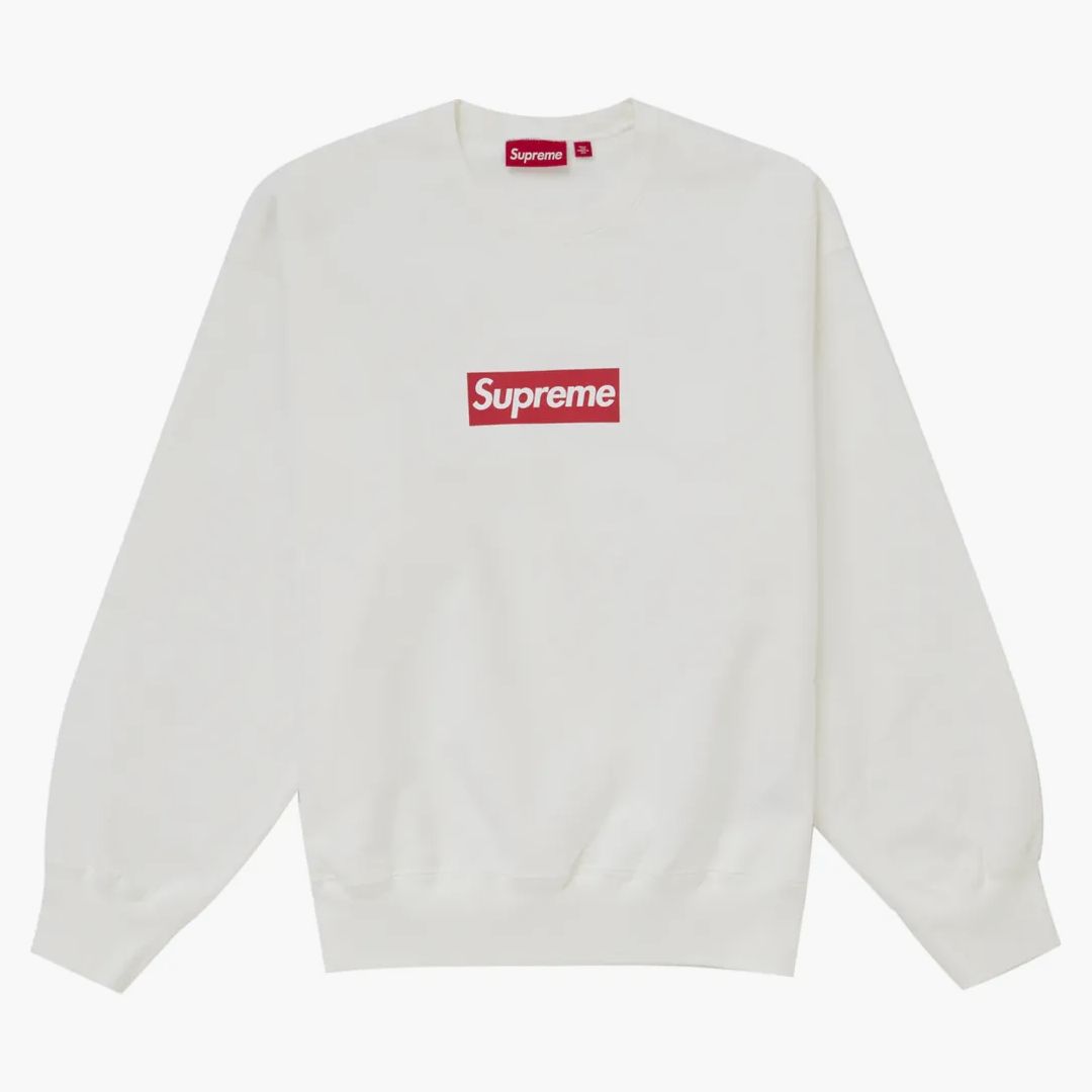 Supreme Washed Box Logo Crewneck White