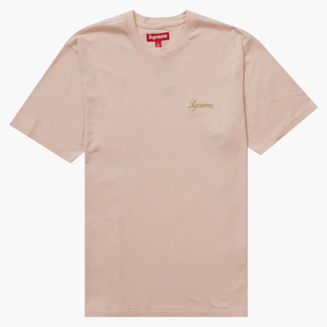 Supreme Washed Script S/s Top (fw23) Rose