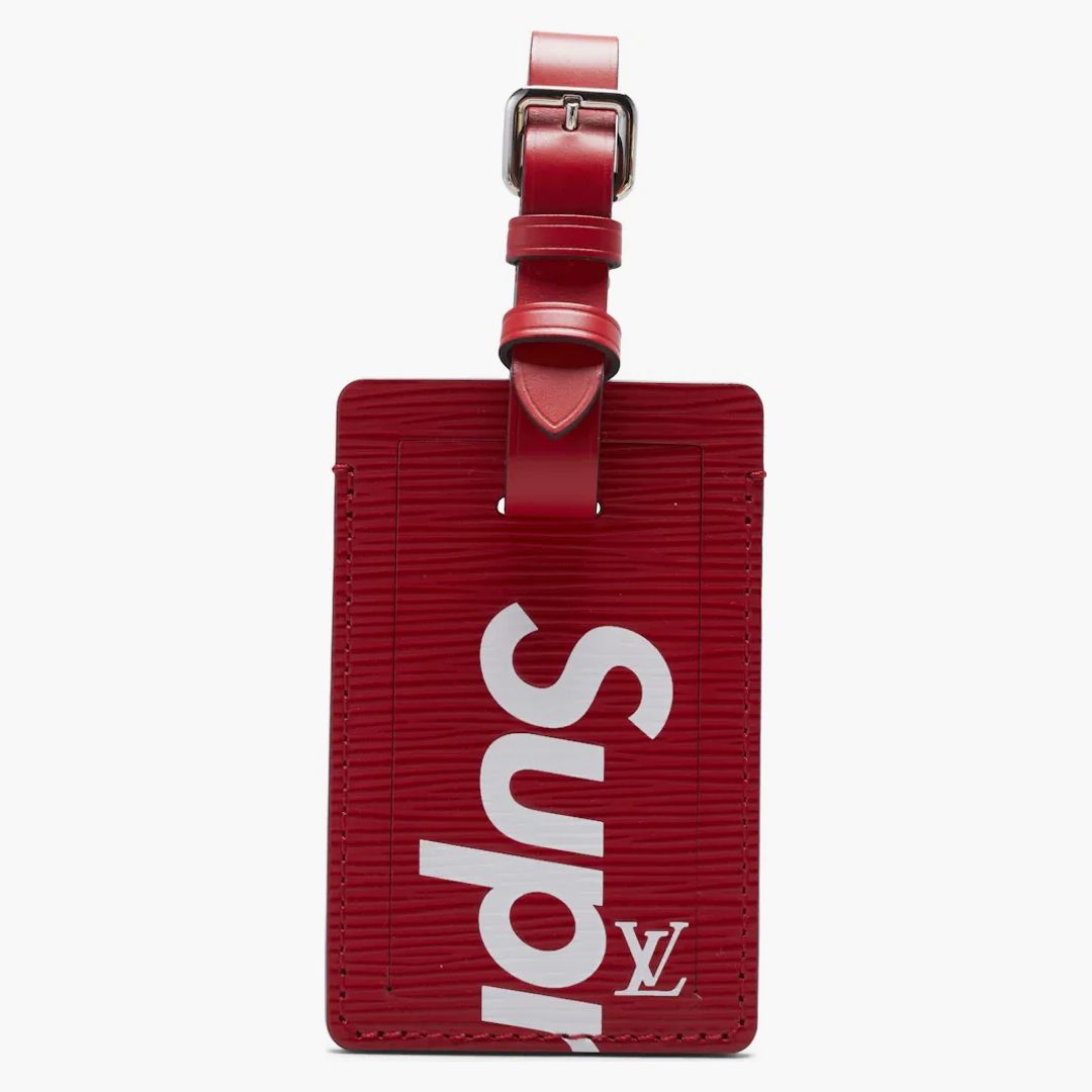 Louis Vuitton X Supreme Luggage Tag Set Epi Black/red